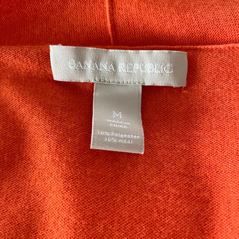 True Orange Banana Republic Boyfriend Cardigan